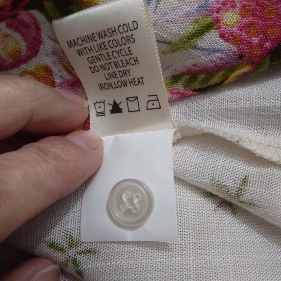 Max Studio | NWT Floral Print Short Sleeve Blouse Ecru | Size S - Picture 12 of 12